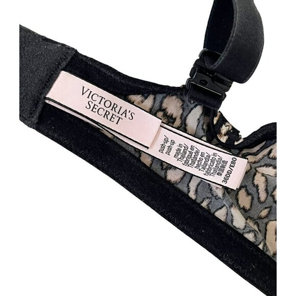 Victoria's Secret Women's Sz 36DD Push Up Padded Leopard Print Bra - Picture 6 of 9